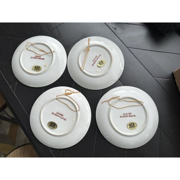 VINTAGE CHADWICK-MILLER INC. COLLECTOR DECORATIVE BIRD PLATES GOLD TRIM SET OF 4 - Picture 6 of 10